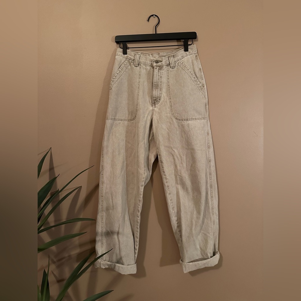 Lee Light Wash Beige/Tan High-Rise Relaxed Jeans